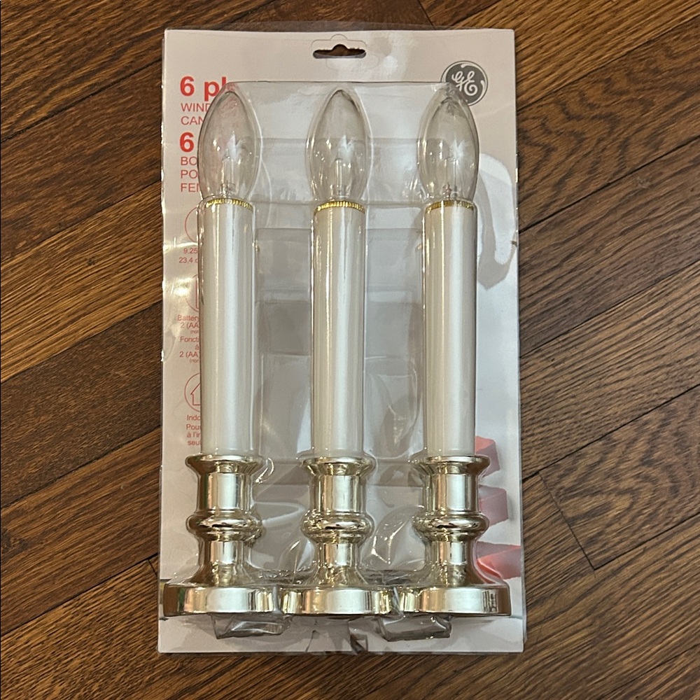 GE 6-pack Gold and White Holiday Window Candles